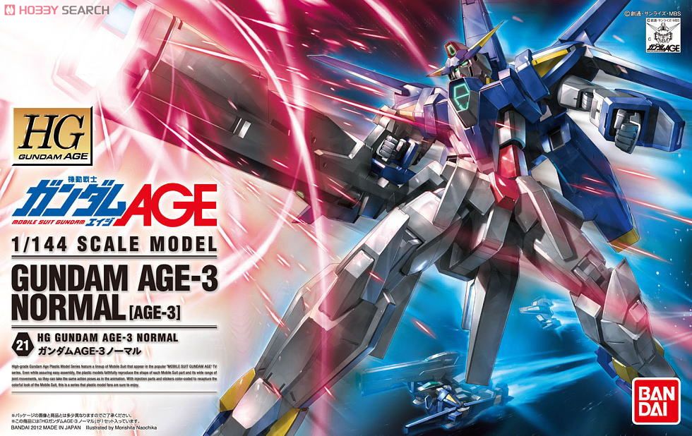 接代工 万代拼装模型 HG AGE 21 1/144 Age-3 NORMAL 基本型