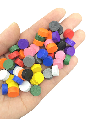 木制1cm彩色小圆片圆柱角色伤害标记Token Mark Disc 桌游配件