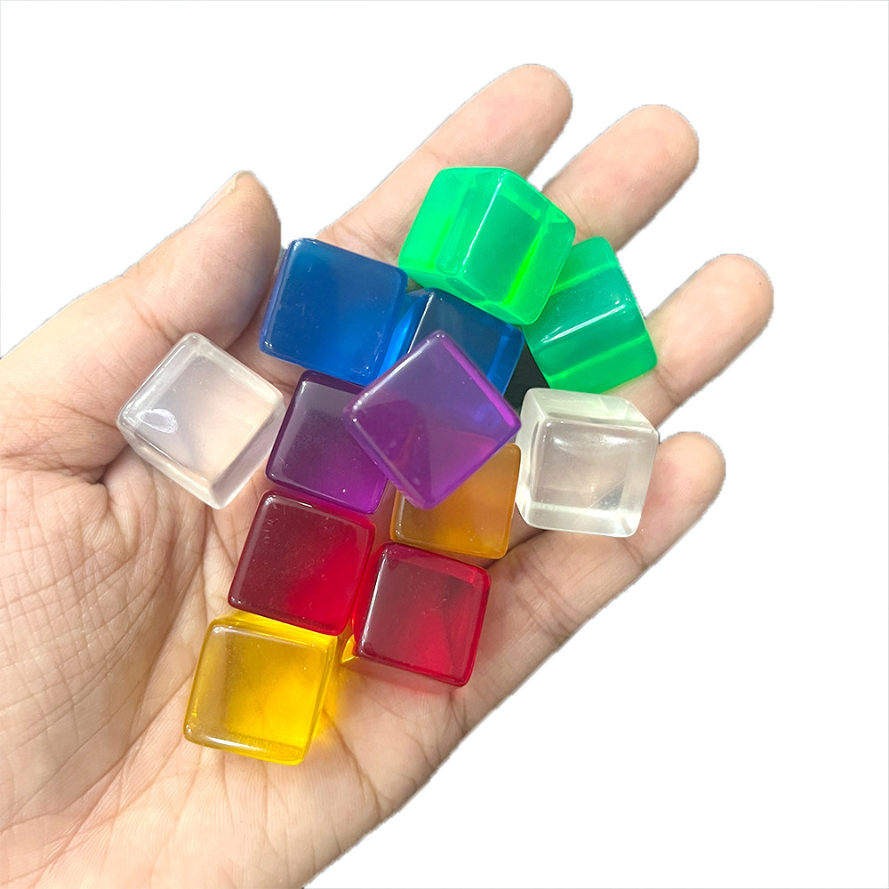 16mm亚克力塑料透明方块彩色指示物token桌游标记指示物Cube配件图片