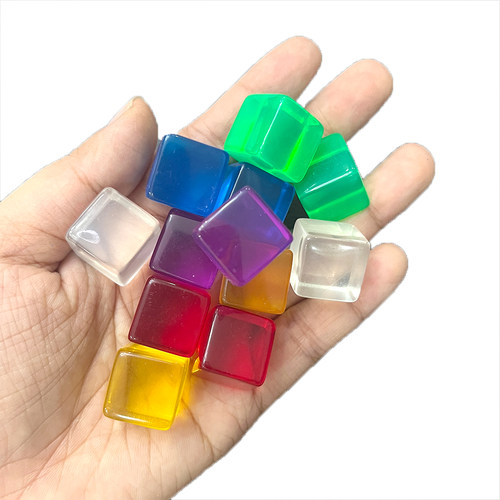 16mm亚克力塑料透明方块彩色指示物token桌游标记指示物Cube配件