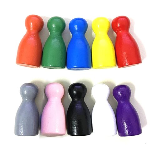 儿童彩色游戏木棋子步步为营跳棋木质人形棋子桌游配件