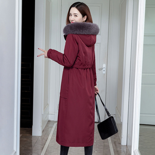 派克服女款2025新款仿獭兔毛内胆中长款可拆卸年轻款皮草外套大衣