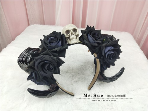 恶魔羊角骷髅头搞死cos漫展发箍
