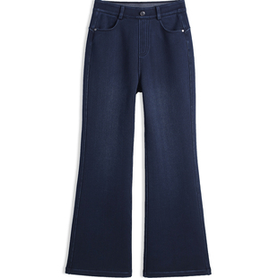 【甜甜圈】「九防超模裤」加绒微喇裤针织牛仔秋冬新款