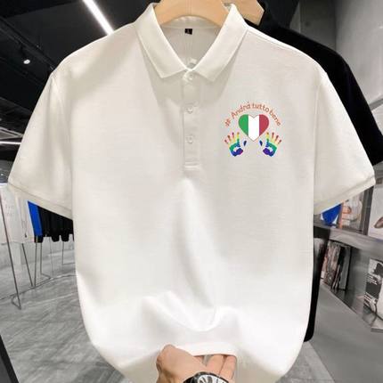 短袖polo男夏季新款网红潮流痞帅修身上衣社会精神小伙男半截袖衫