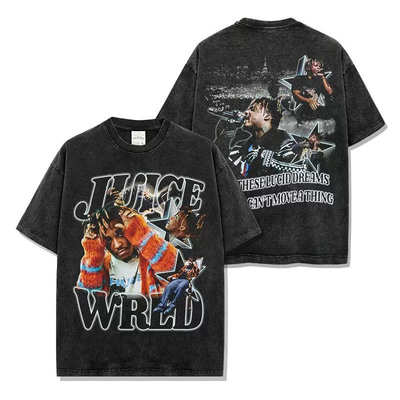 JuiceWrld美式嘻哈复古水洗短袖