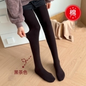 平纹摩咖色加绒连裤 袜女士大码 秋冬加厚保暖打底袜显瘦咖啡棕色棉