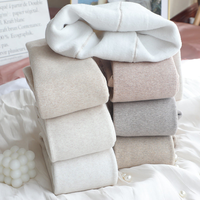 秋冬加绒打底裤棉燕麦色连裤袜女螺纹显瘦外穿保暖九分米白烟灰色,女装/女士精品,打底裤,淘宝优惠券,粉丝福利购,淘宝优惠卷