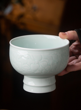 景德镇仿宋甜品冰淇淋碗高足沙冰碗高脚小碗素面碗水果碗中式餐厅