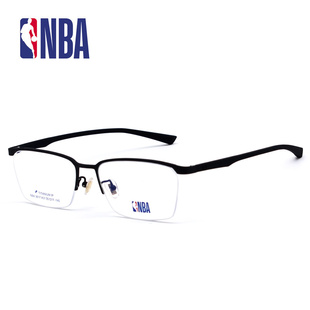 纯钛近视眼镜框架男商务舒适树脂女青少年通用全新暗黑色 NBA3617