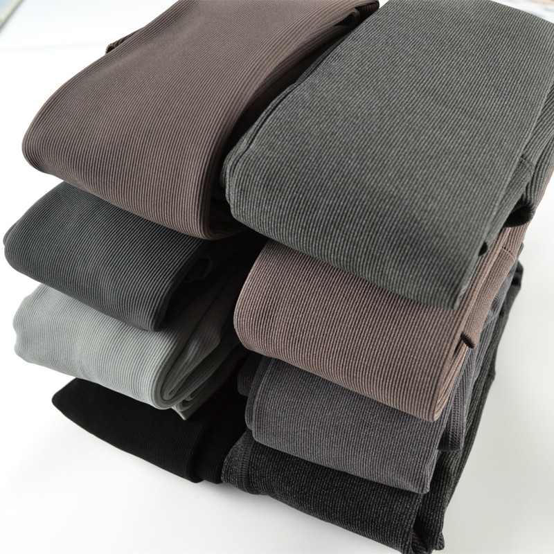 加绒连裤袜秋冬季条纹显瘦