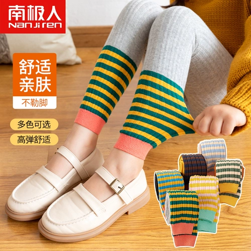 Демисезонные колготки, детские хлопковые леггинсы, носки, коллекция 2021, в западном стиле