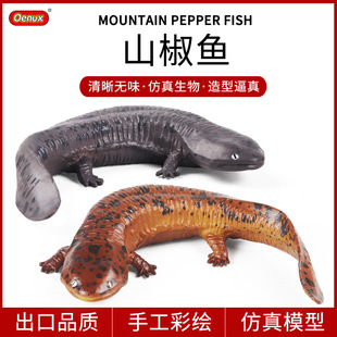 仿真两栖动物模型实心认知娃娃鱼山椒鱼大鲵儿童认知玩具沙盘摆件