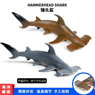 跨境仿真海洋模型海洋动物鲨鱼锤头鲨海豹虎鲸巨口鲨儿童认知玩具