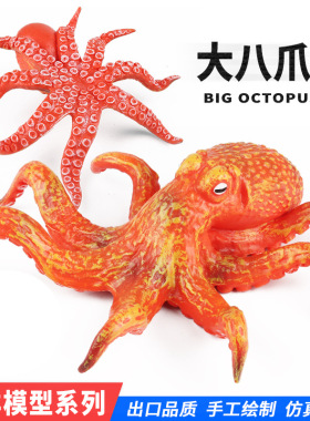 仿真章鱼模型玩具大八爪鱼塑胶实心静态海洋动物家居桌面摆件礼物