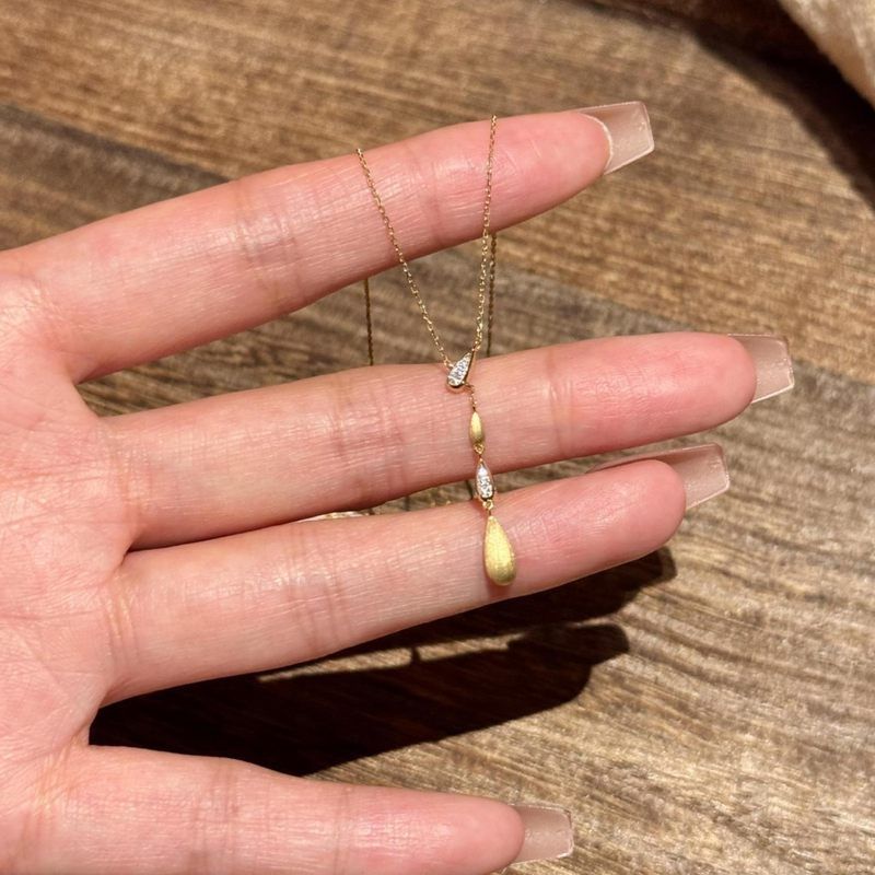 小红书爆款S925纯银流星水滴拉丝项链古法重工流苏金瓜子锁骨链女