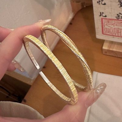 致臻 足银手镯9999开口国潮描金莫比乌斯方棍银手镯 可调节镯首饰