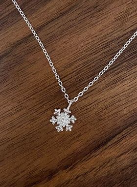 S999足银雪花圣诞节ins轻奢女士