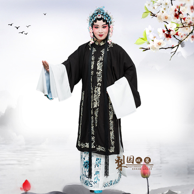 祥龙牌 戏曲服装舞台演出古装影视剧青衣花旦女褶子 黑色青衣披