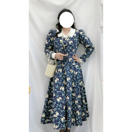 vintage古着森系复古风碎花套裙
