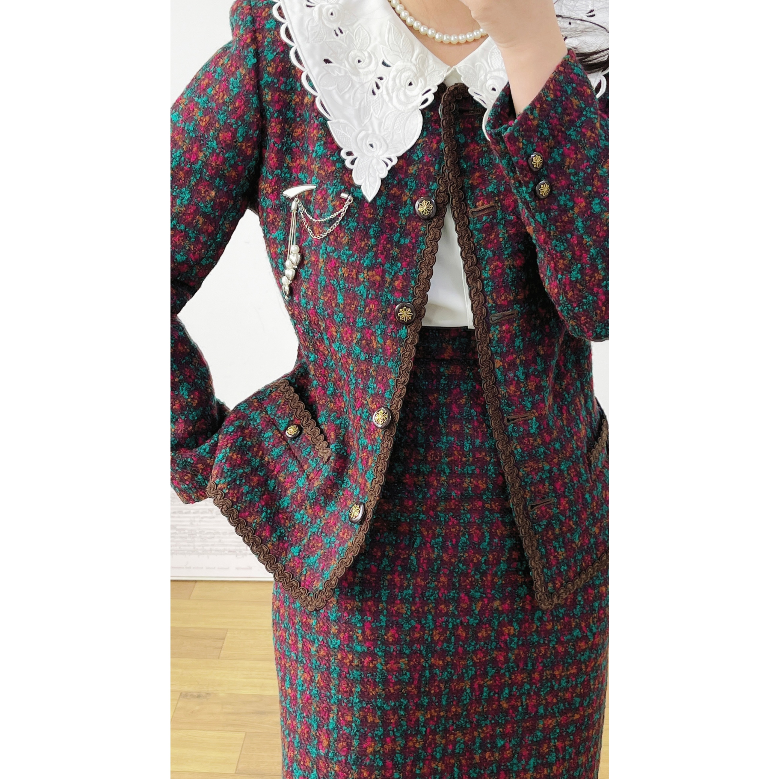 日本制vintage古着法式复古套裙