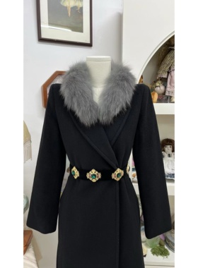 复古优雅风狐狸毛皮草灰色两用vintage中古孤品围脖假领子秋冬女