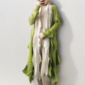 气质优雅显瘦百搭长款 时尚 外套 三宅褶皱2025年春夏新款 官网版