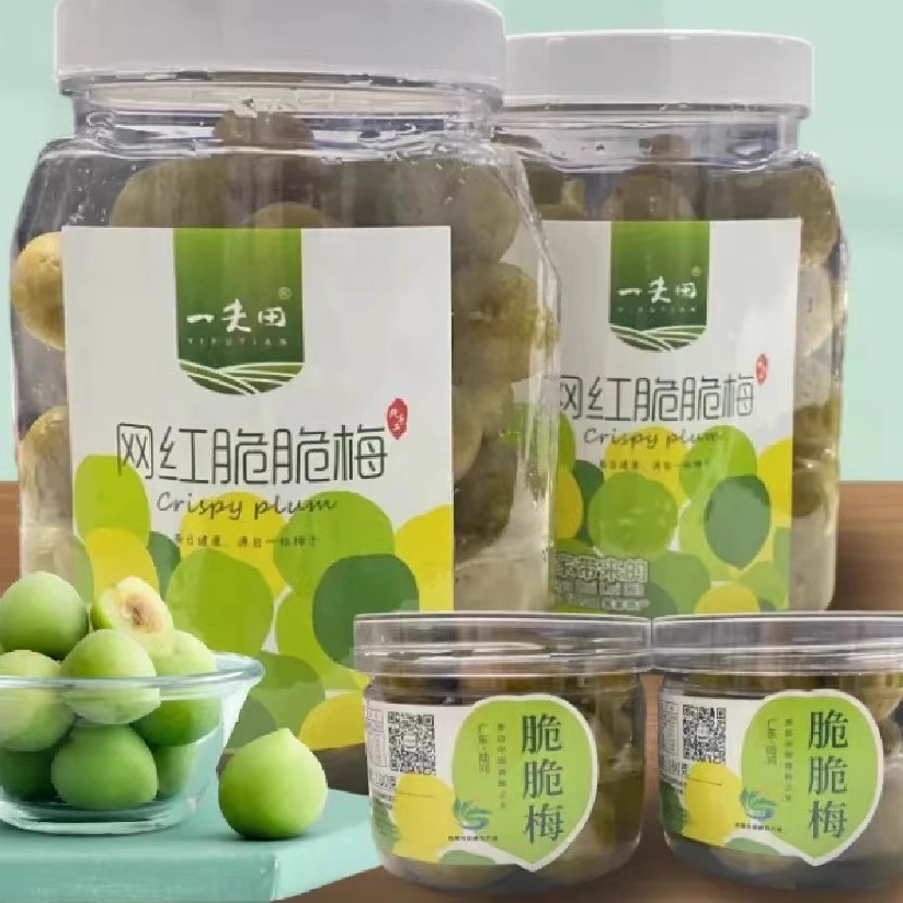 陆河特产网红脆脆梅一夫田酥脆梅酸甜酥梅潮汕普宁青梅之乡特产