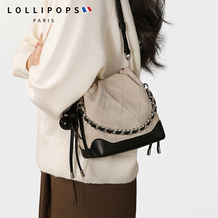 包包高级感轻奢小众2026年新款菱格链条女斜挎包手提牛仔水桶包包