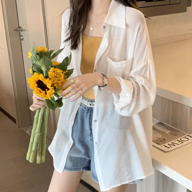 女款白色薄款大码开衫超百搭休闲图片
