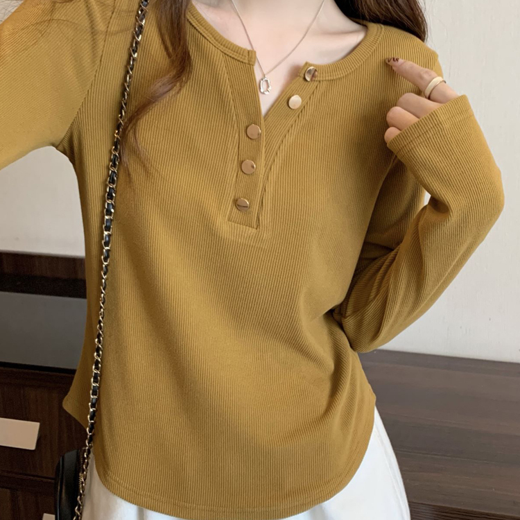 长袖t恤洋气修身显瘦保暖上衣