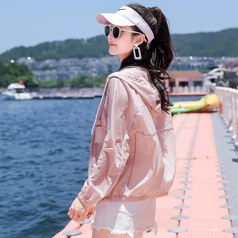 防晒衣女夏季薄新款夏天透气宽松时尚舒适透气舒适女士短外套上衣