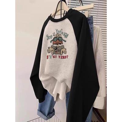 女小个子加绒加厚无帽卫衣潮牌