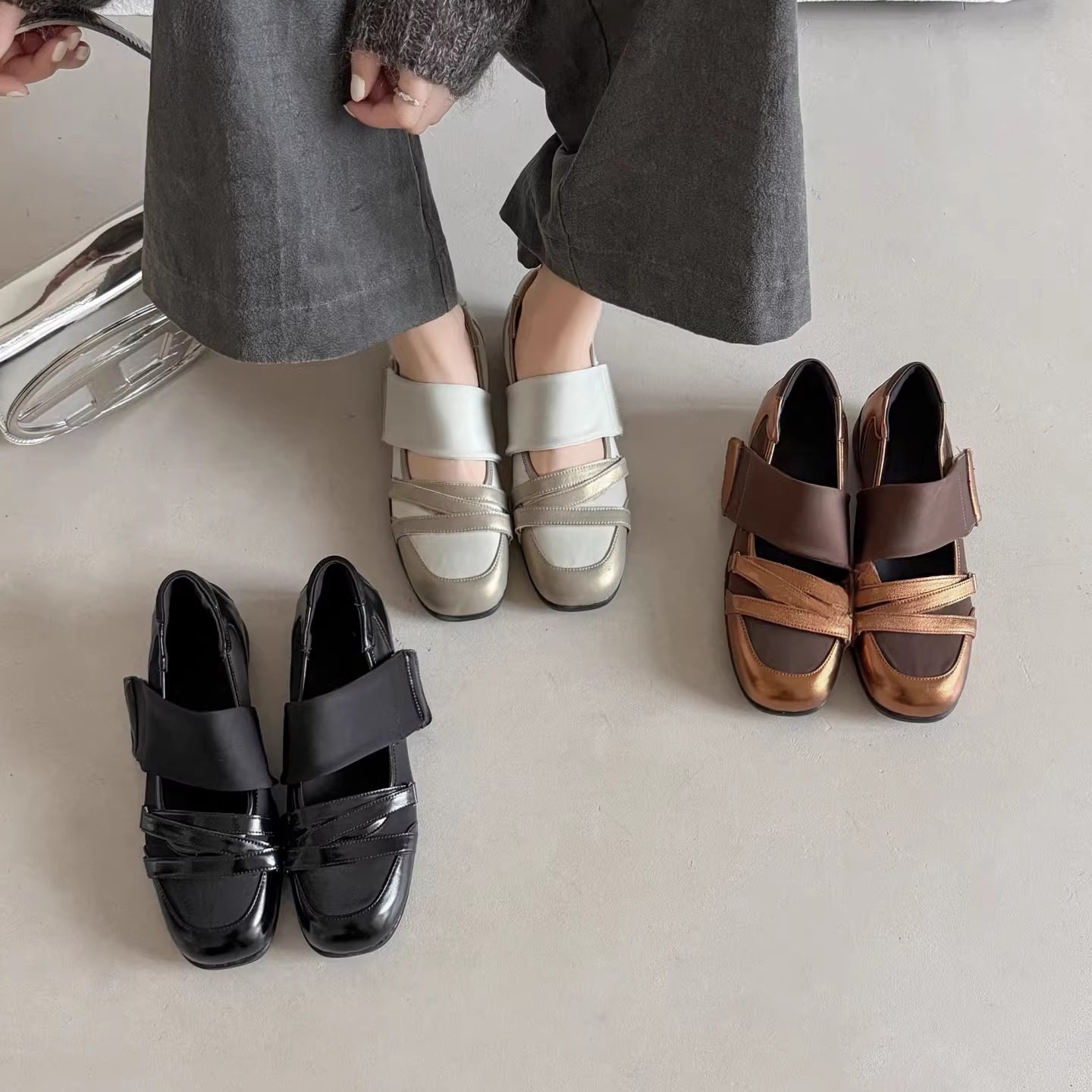 韩版方头芭蕾舞鞋女黑色交叉扣带玛丽珍平底单鞋休闲鞋,女鞋,时尚芭蕾鞋,淘宝优惠券,粉丝福利购,淘宝优惠卷