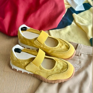 厚底玛丽珍鞋女2025夏季新款魔术贴运动休闲鞋百搭浅口平底单鞋潮