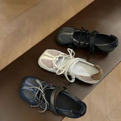 真皮平底德训鞋女春夏新款