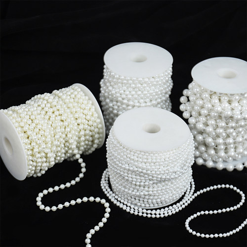 花束珍珠链条项链鲜花装饰配饰串珠珠扣有钱花有孔花艺花店资材