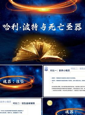 PPT模板蓝色简约哈利波特说课课件PPT模板