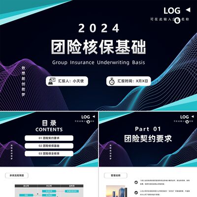 PPT模板黑色商务简约动态团险核保基础PPT模板