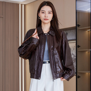 油蜡工装 真皮皮衣绵羊皮短款 宽松机车 新款 今年流行特惠2025秋冬季