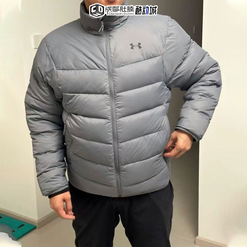 UA安德玛羽绒服男保暖防风防寒训练运动休闲短款外套6001975