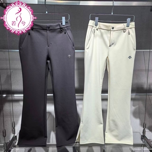 DESCENTE迪桑特2025秋冬女士抓绒休闲运动微喇梭织长裤 D5432SPT54