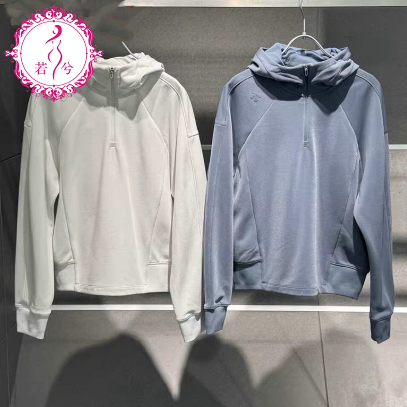 DESCENTE迪桑特2025秋冬女士半拉链休闲运动连帽卫衣D5432THD43