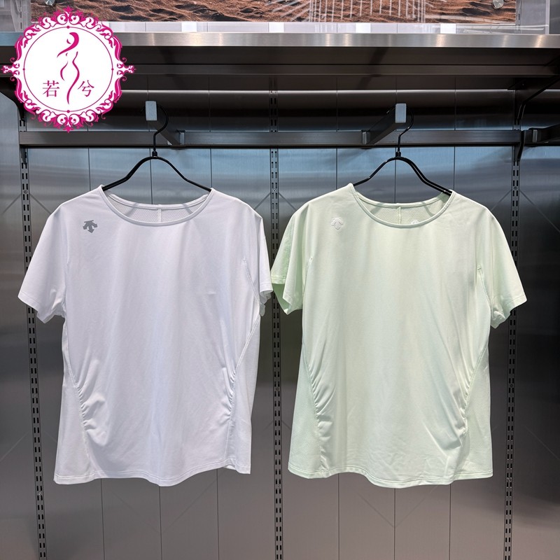 DESCENTE迪桑特女士T恤夏跑步圆领短袖针织透气速干T恤D4232RTS05