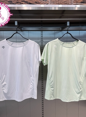 DESCENTE迪桑特女士T恤夏跑步圆领短袖针织透气速干T恤D4232RTS05