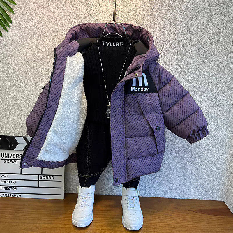 男童加绒加厚字母棉袄2026冬季新款外套宽松棉服冬装男孩学生棉衣,童装/婴儿装/亲子装,棉袄/棉服,淘宝优惠券,粉丝福利购,淘宝优惠卷