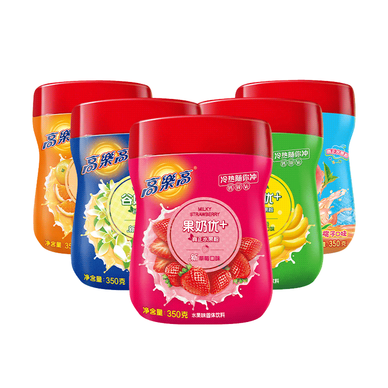 高乐高谷奶优+/果奶优+ 草莓口味香草味固体饮料350g