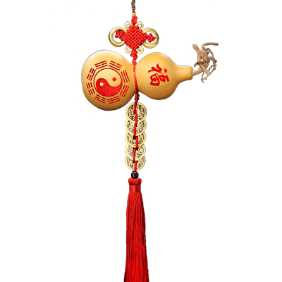 风水天然五帝钱葫芦挂件