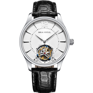 海鸥手表男士陀飞轮手动机械表官方正品精钢鳄鱼皮传承系列8810信