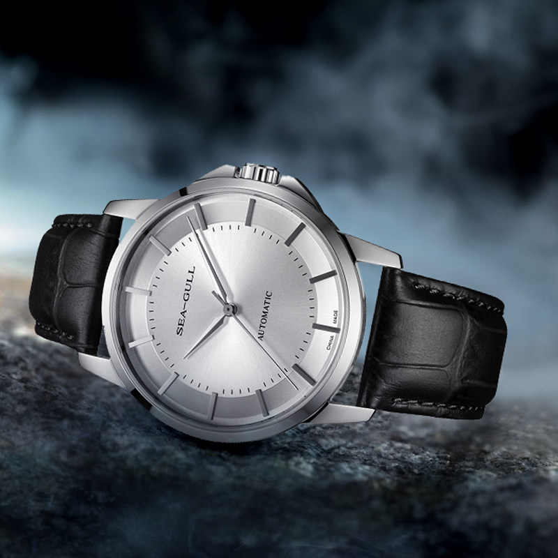 seagull海鸥手表男经典大三针自动机械表时尚休闲商务防水表透底